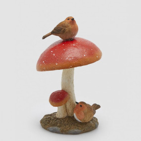 Cogumelo com Passarinho 25cm